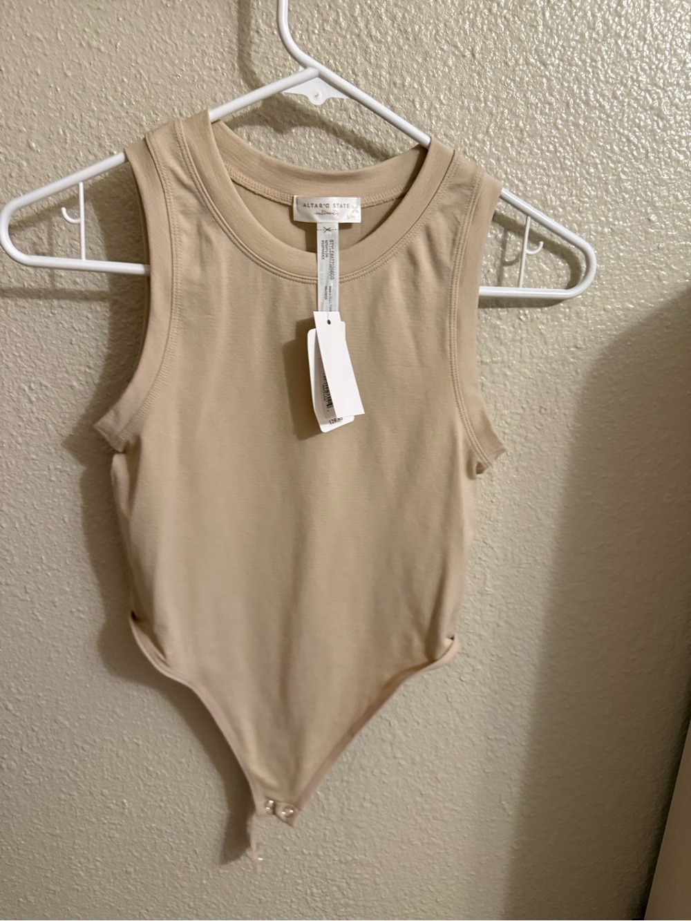 Altar'd State Adult Neutral Beige Tank Bodysuit